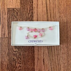 Crewcuts Pink Butterfly Necklace and Bracelet Set